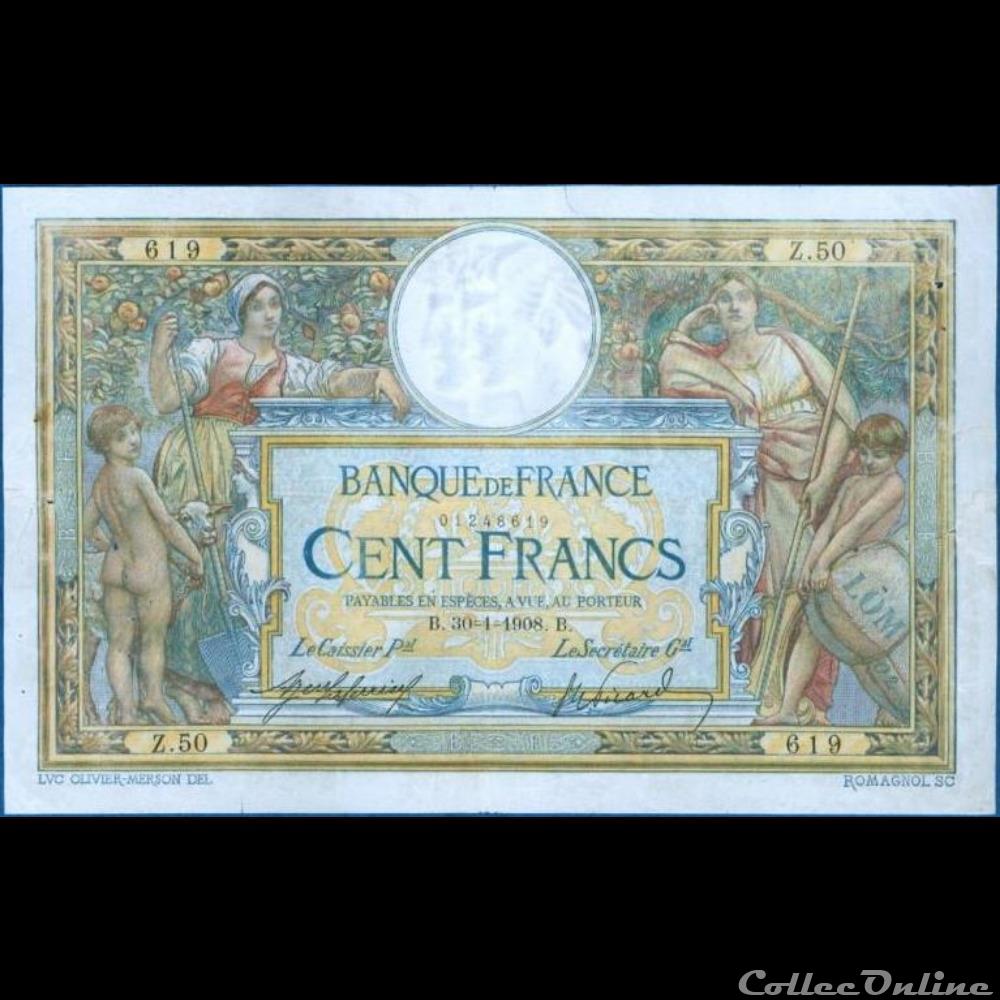 30-01-1908 -- Z.50 619 billet france banque de xxe 30 01 1908 z 50 619