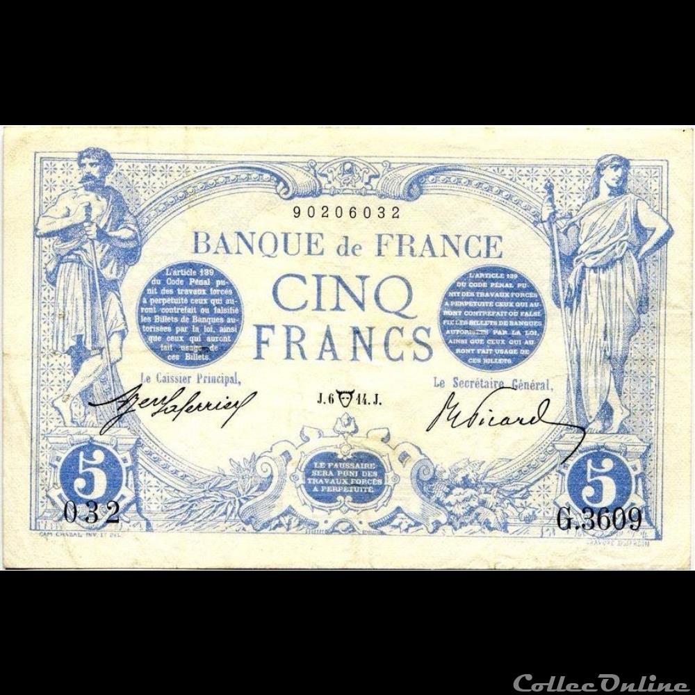 06-04-1914 -- G.3609 032 billet france banque de xxe 06 04 1914 g 3609 032