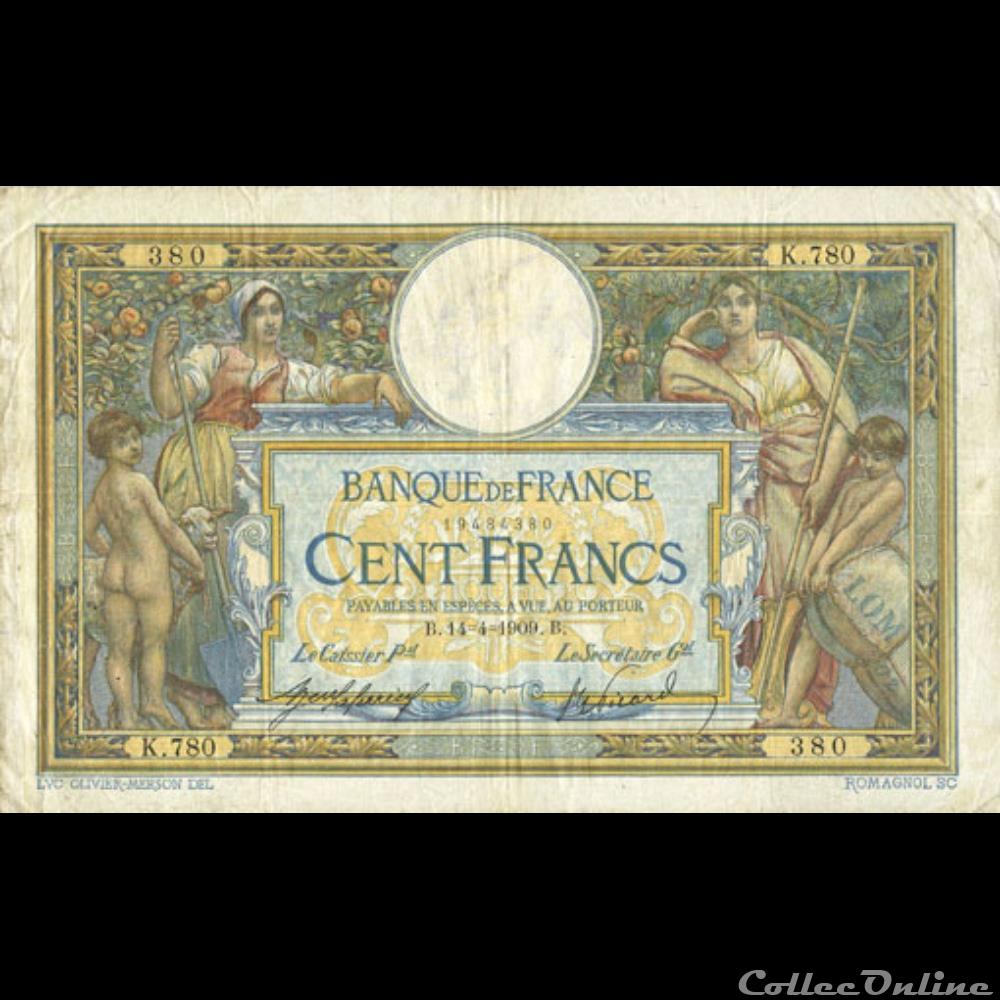 14-04-1909 -- K.780 380 billet france banque de xxe 14 04 1909 k 780 380