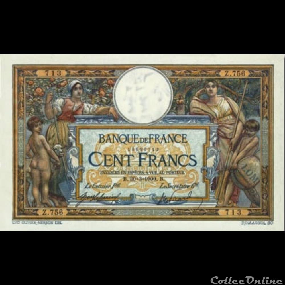 30-03-1909 -- Z.756 713 billet france banque de xxe 30 03 1909 z 756 713