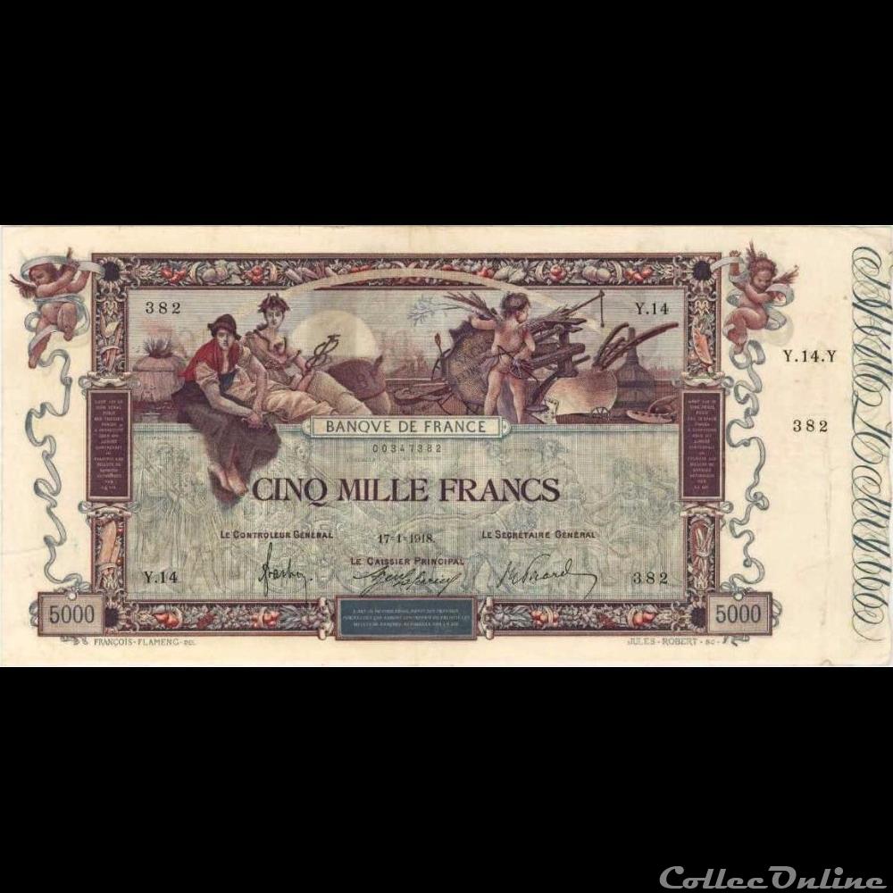 17-01-1918 -- Y.14 382 billet france banque de xxe 17 01 1918 y 14 382