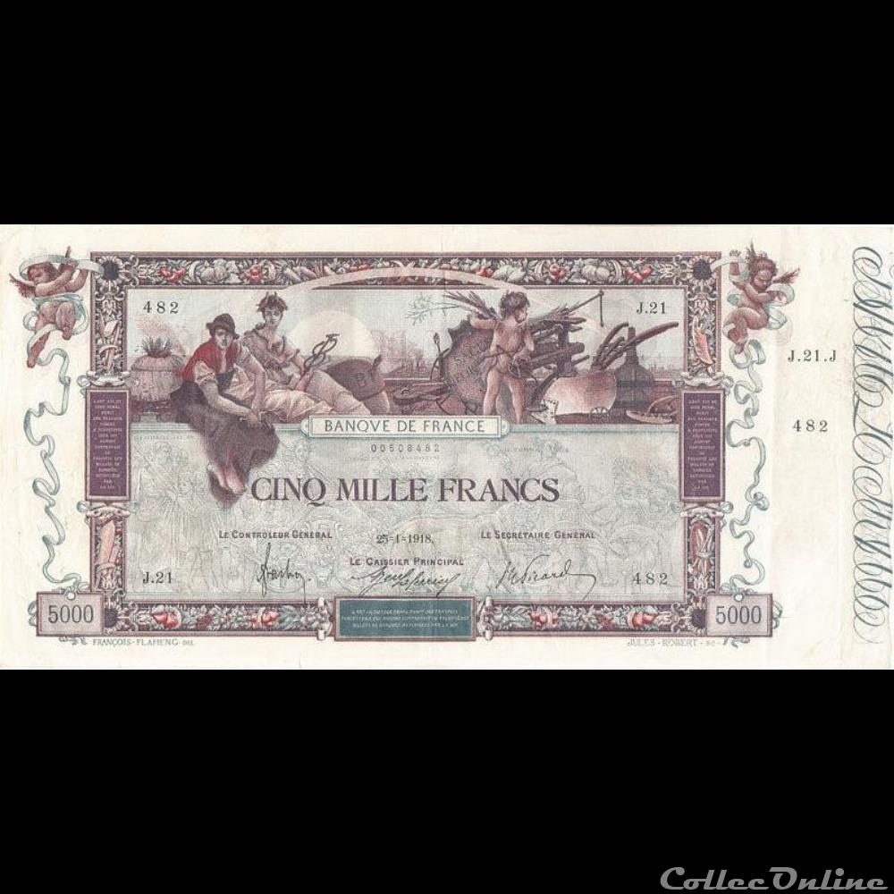 25-01-1918 -- J.21 482 billet france banque de xxe 25 01 1918 j 21 482