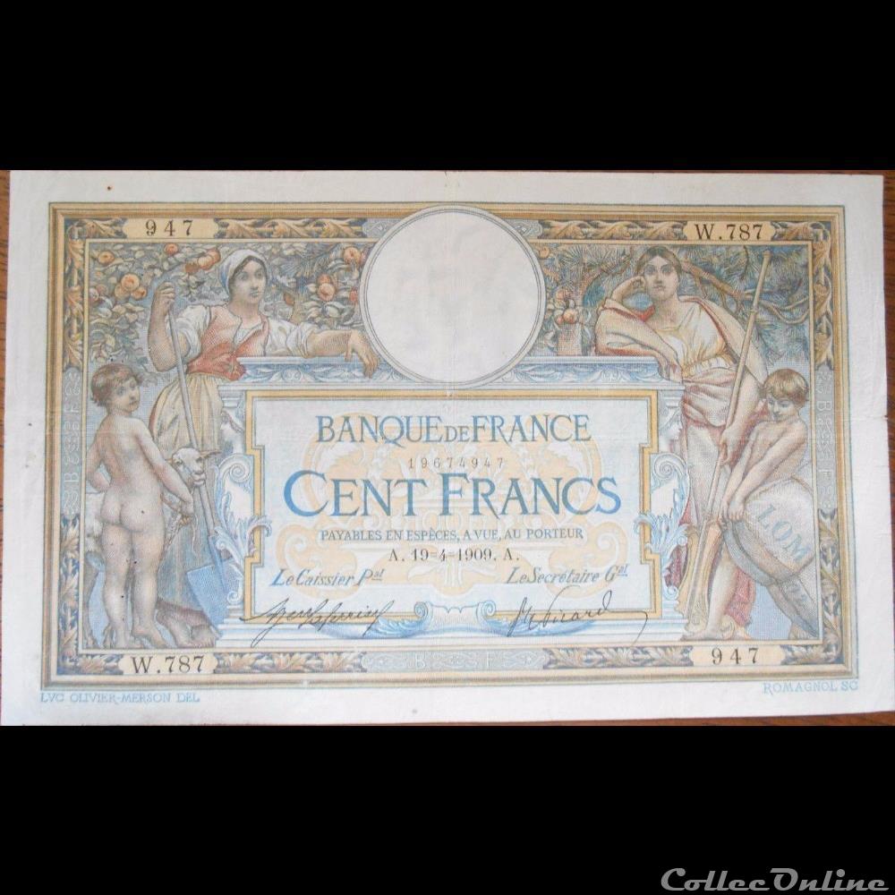 19-04-1909 -- W.787 947 billet france banque de xxe 19 04 1909 w 787 947