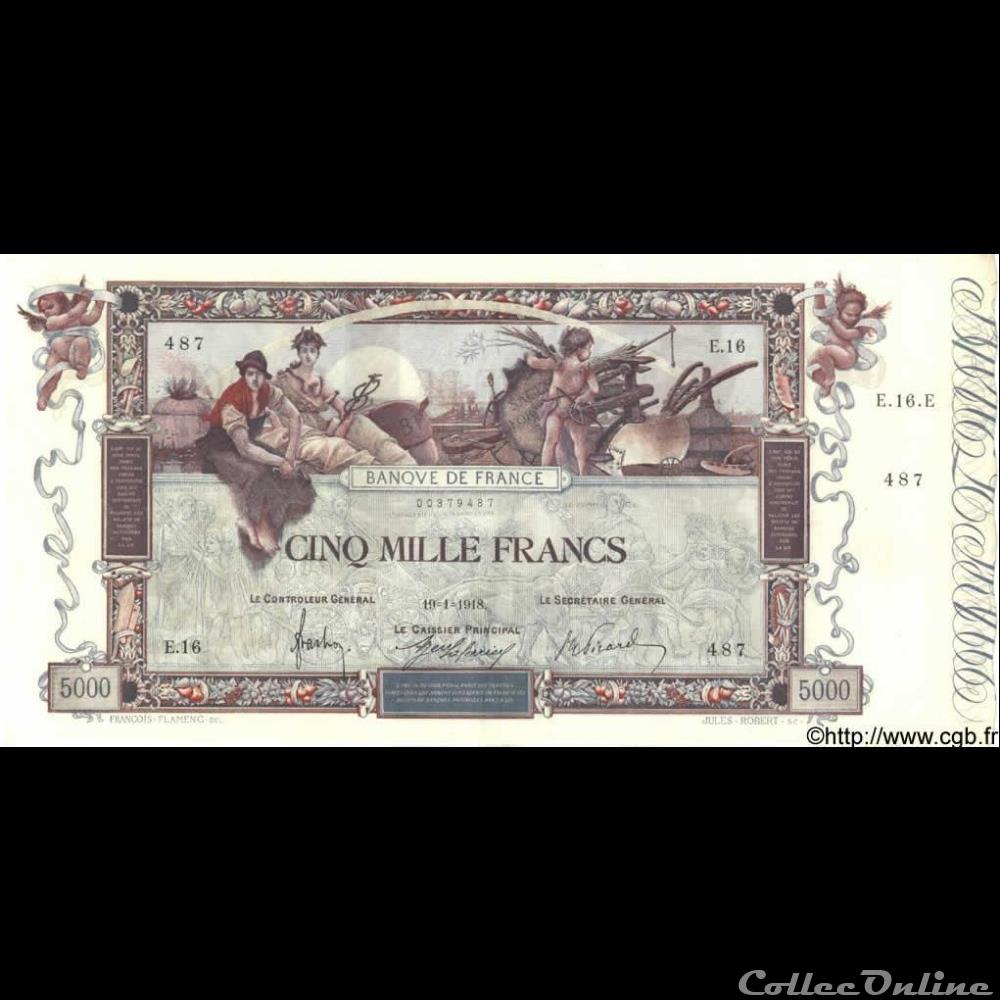 19-01-1918 -- E.16 487 billet france banque de xxe 19 01 1918 e 16 487