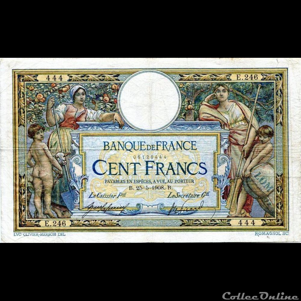 25-05-1908 -- E.246 444 billet france banque de xxe 25 05 1908 e 246 444