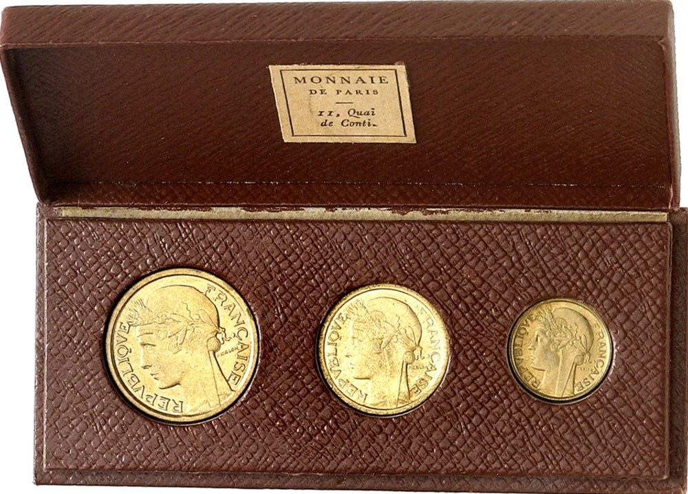 Coffret des 3 essais 1931 Morlon monnaies monde france coffret des 3 essais 1931 morlon