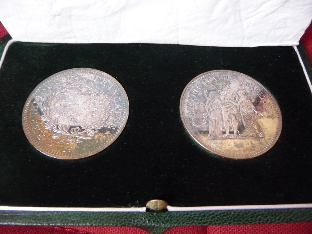 Coffret de 2 essais de 50 Francs Hercule 1974 monnaies monde france coffret de 2 essais de 50 francs hercule 1974