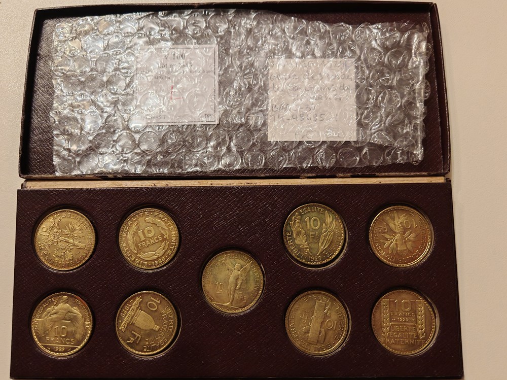 Coffret du concours de 10 F 1929 cupro-aluminium monnaies monde france coffret du concours de 10 f 1929 cupro aluminium