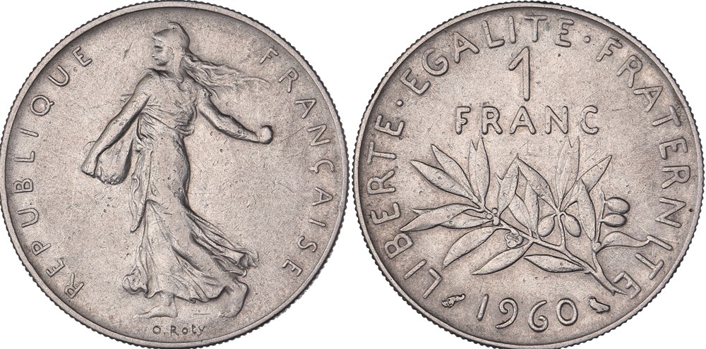 1 Franc 1960 Semeuse FM (GENI VF35) monnaies monde france 1 franc 1960 semeuse fm geni vf35