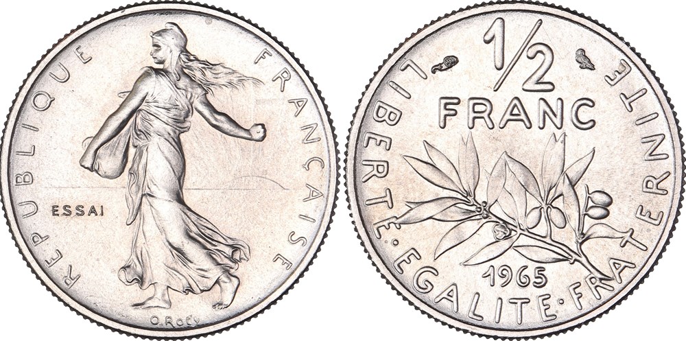 monnaies monde france 50 centimes 1965 essai geni sp65