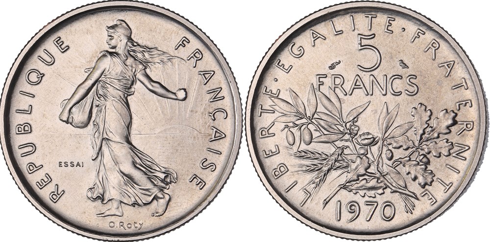 5 Francs 1970 Semeuse Essai (GENI SP66) monnaies monde france 5 francs 1970 semeuse essai geni sp66