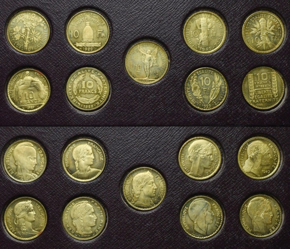 Coffret du concours de 10 F 1929 cupro-aluminium monnaies monde france coffret du concours de 10 f 1929 cupro aluminium
