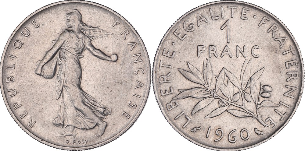 1 Franc 1960 Semeuse FM (GENI XF40) monnaies monde france 1 franc 1960 semeuse fm geni xf40