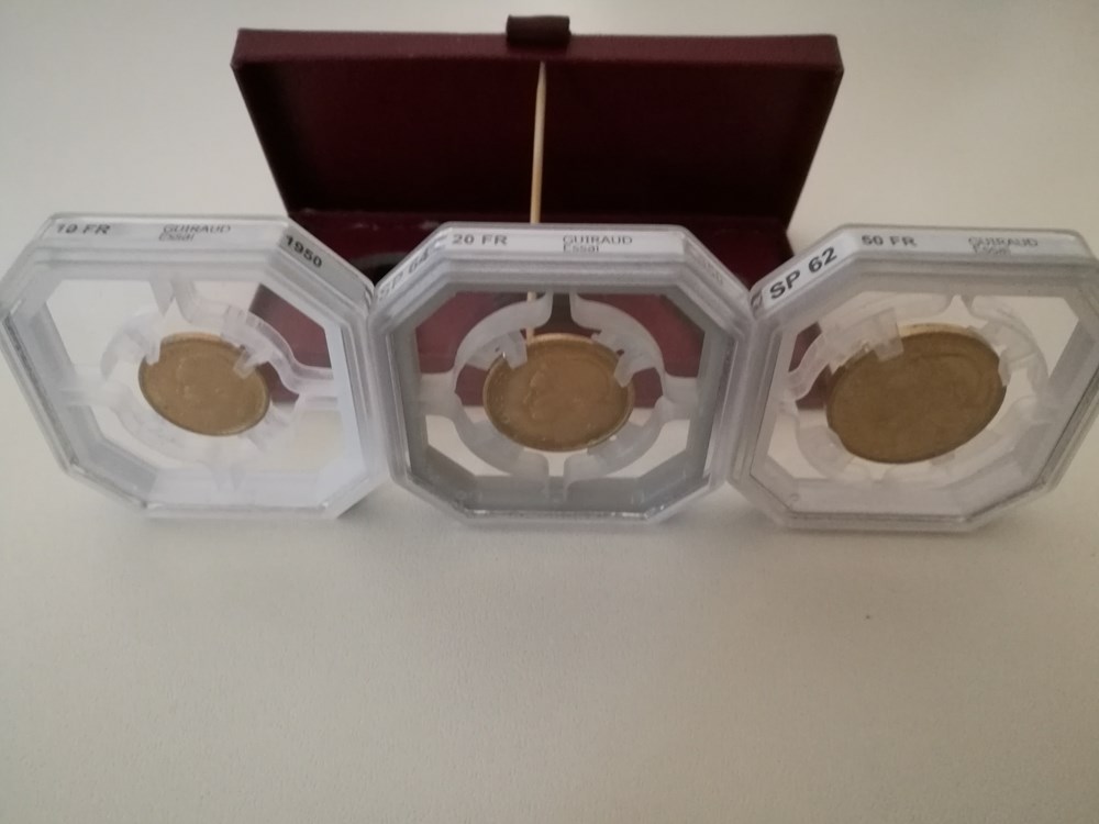 Coffret des 3 essais 1950 Guiraud monnaies monde france coffret des 3 essais 1950 guiraud