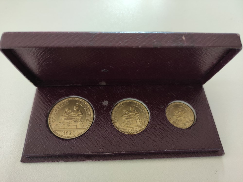 monnaies monde france coffret des 3 essais 1920 chambre du commerce