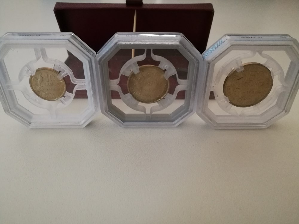 Coffret des 3 essais 1950 Guiraud monnaies monde france coffret des 3 essais 1950 guiraud