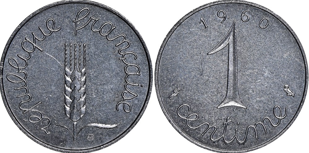 1 centimes 1960 Epi Aluminium (NGC SP62) monnaies monde france 1 centimes 1960 epi aluminium ngc sp62