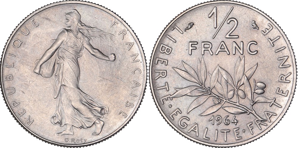 50 centimes 1964 Grand Module Tranche Striée Avec Différents (GENI SP65) monnaies monde france 50 centimes 1964 grand module tranche striee avec differents geni sp65