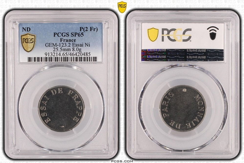 monnaies monde france 2 francs semeuse pcgs sp65