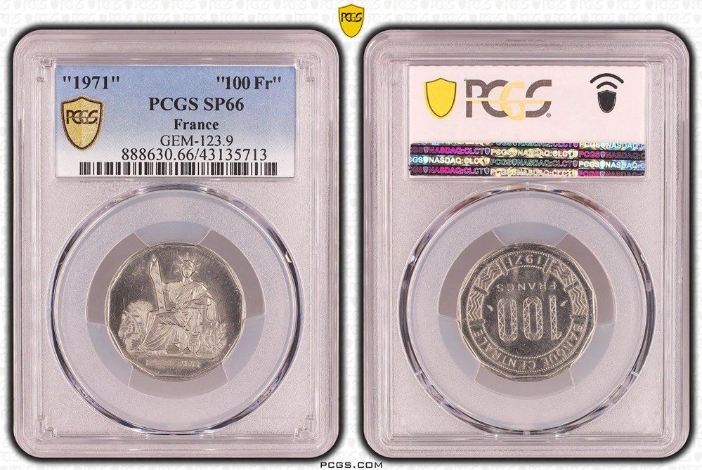 2 Francs Semeuse 1971 (PCGS SP66) monnaies monde france 2 francs semeuse 1971 pcgs sp66