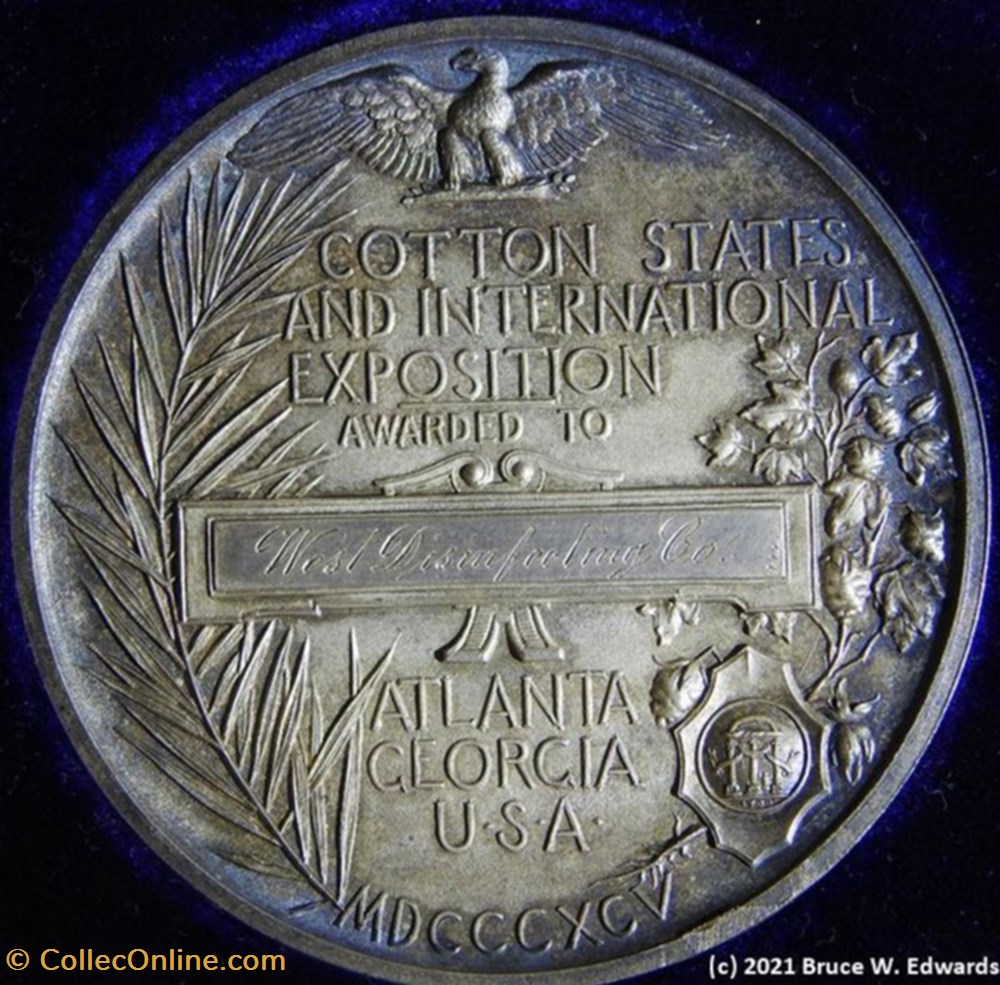 medals united 1895 philadelphia peter lewis krider 1895 cotton states and world exposition silver medal
