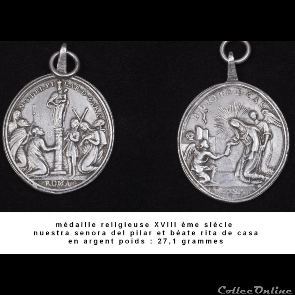médaille du XVIII ème de notre dame du pilier (espagne) religieuse medaille du xviii eme de notre dame du pilier espagne
