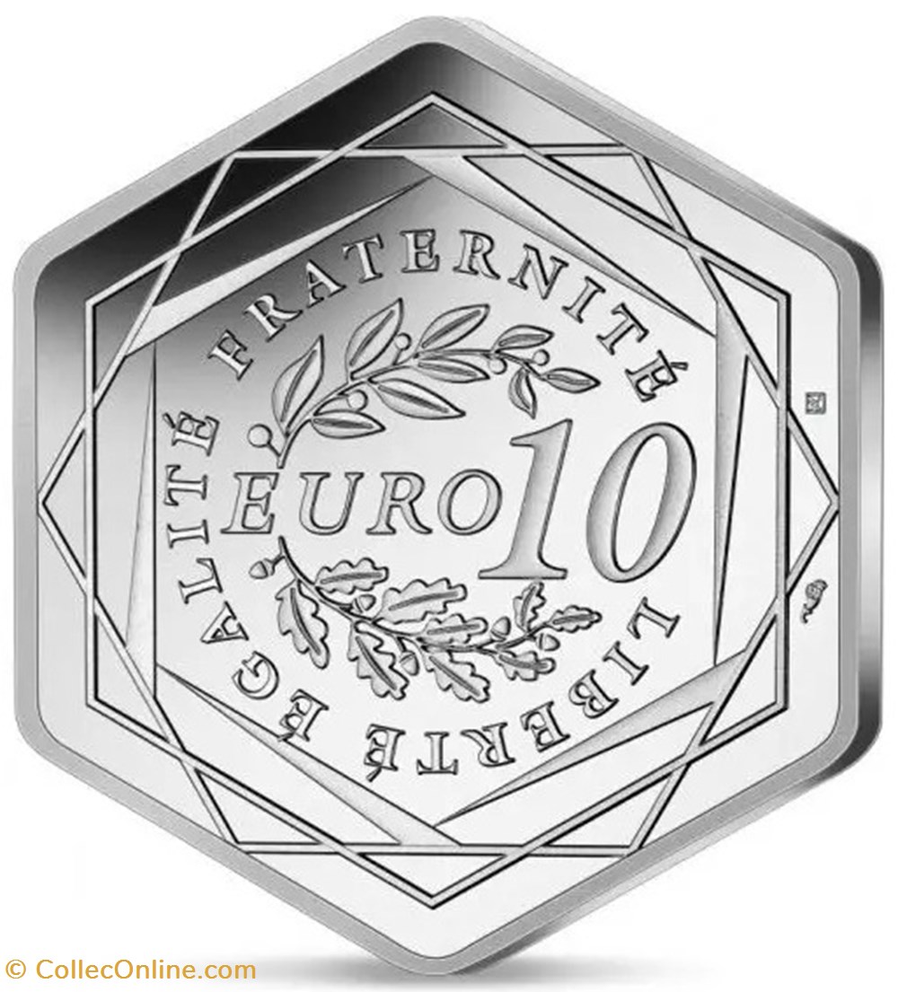 10 Euros Paris 2024 2021 - Moedas - Euro - França - Metal Silver