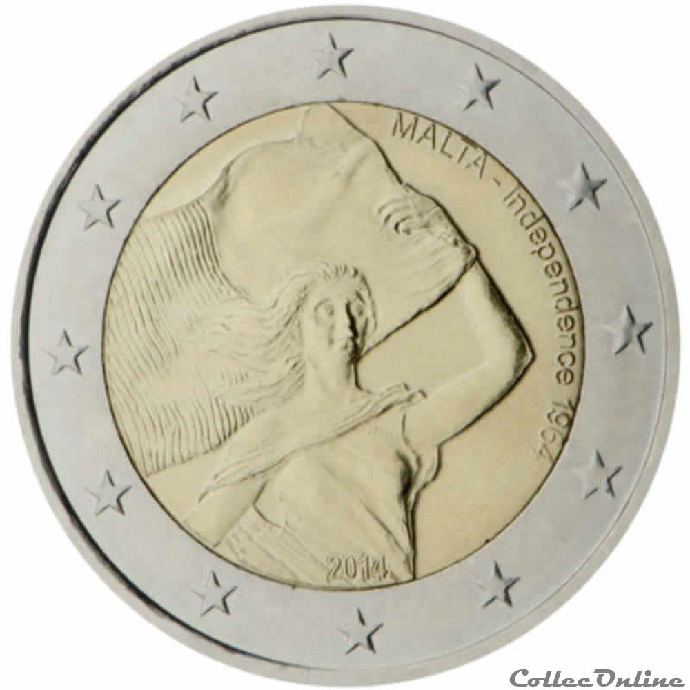 monnaie 2 euro malte 2014