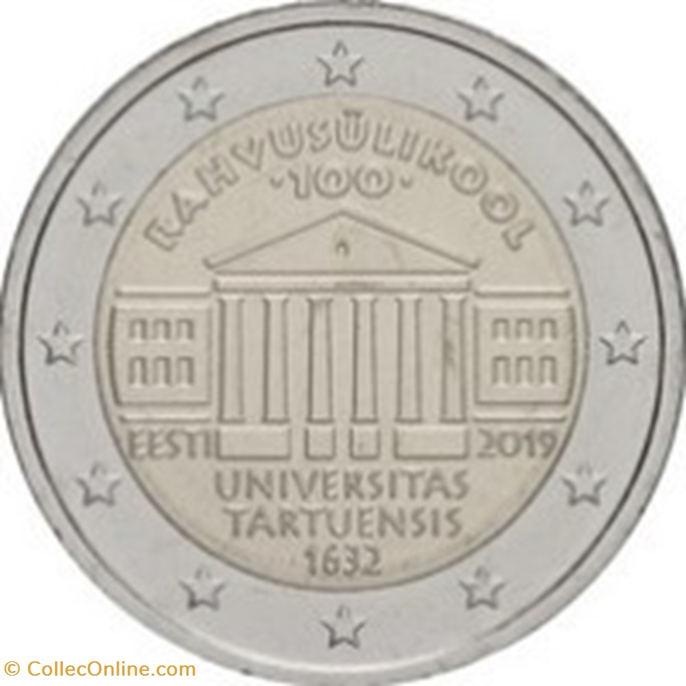 2 euro Estonie 2019 monnaies euros a europe 2 euro estonie 2019