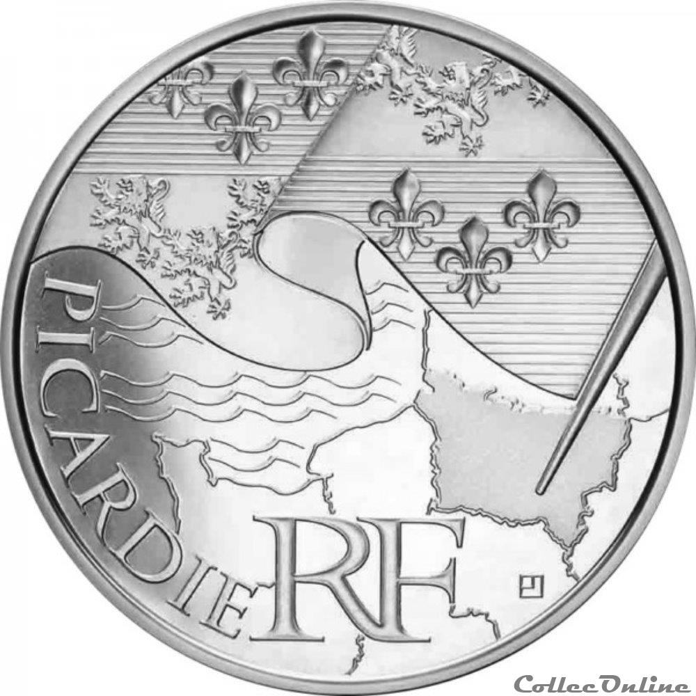 10 euros Picardie 2010 monnaie france 10 euros picardie 2010
