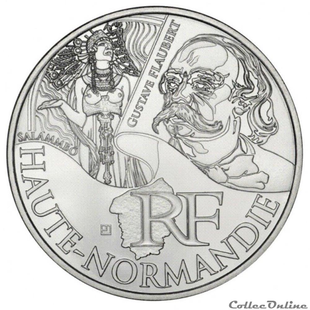 monnaie france 10 euros haute normandie 2012
