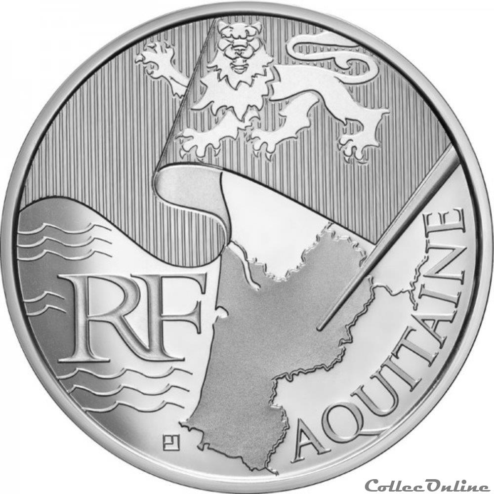 monnaie france 10 euros aquitaine 2010