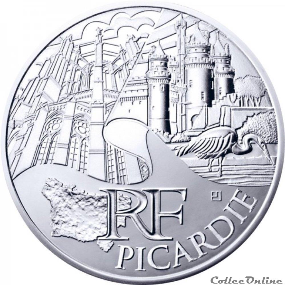 10 euros Picardie 2011 monnaie france 10 euros picardie 2011