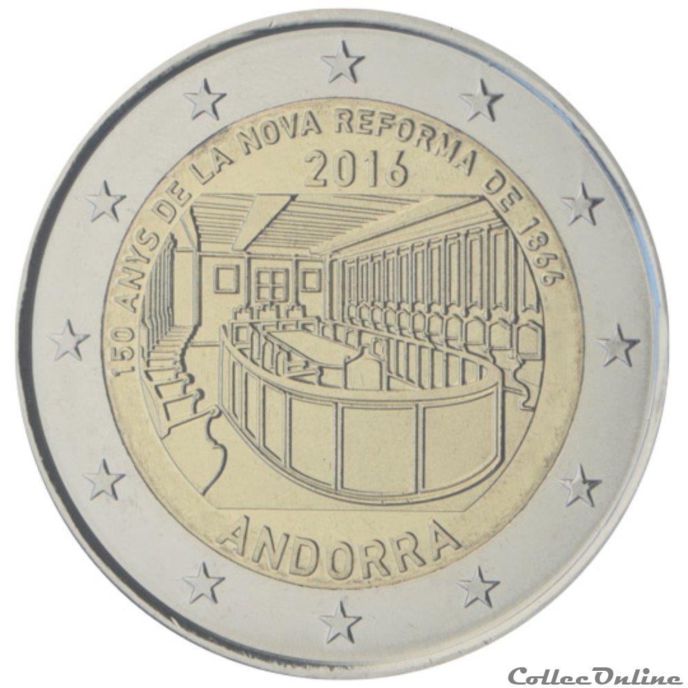 monnaie 2 euro andorre 2016