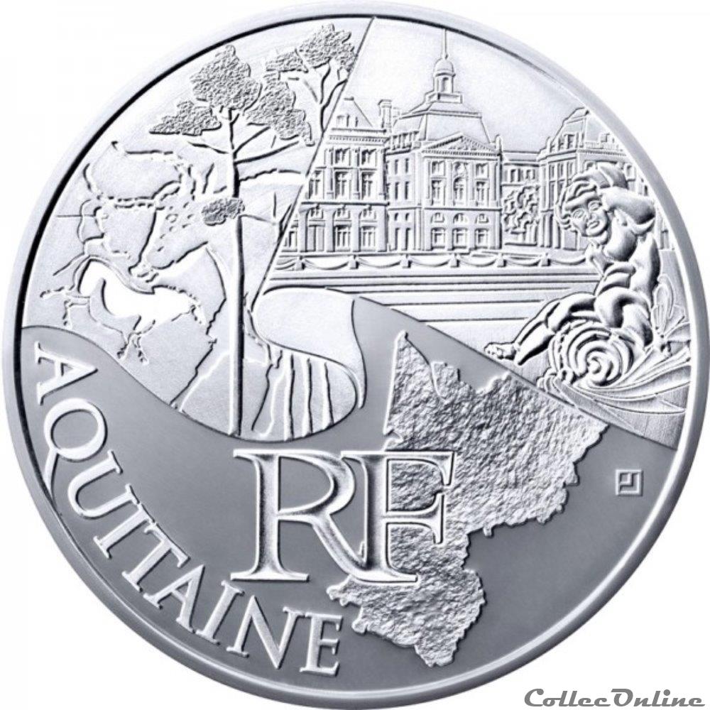 monnaie france 10 euros aquitaine 2011