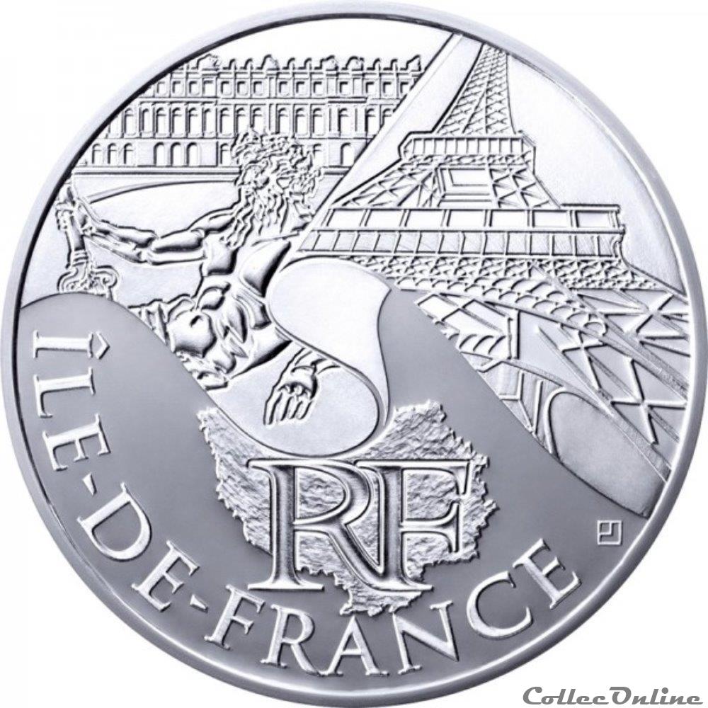 Valeur D Une Piece De 10 Euros 10 euros Ile de France 2011 - Monnaies - Euros - Métal Argent
