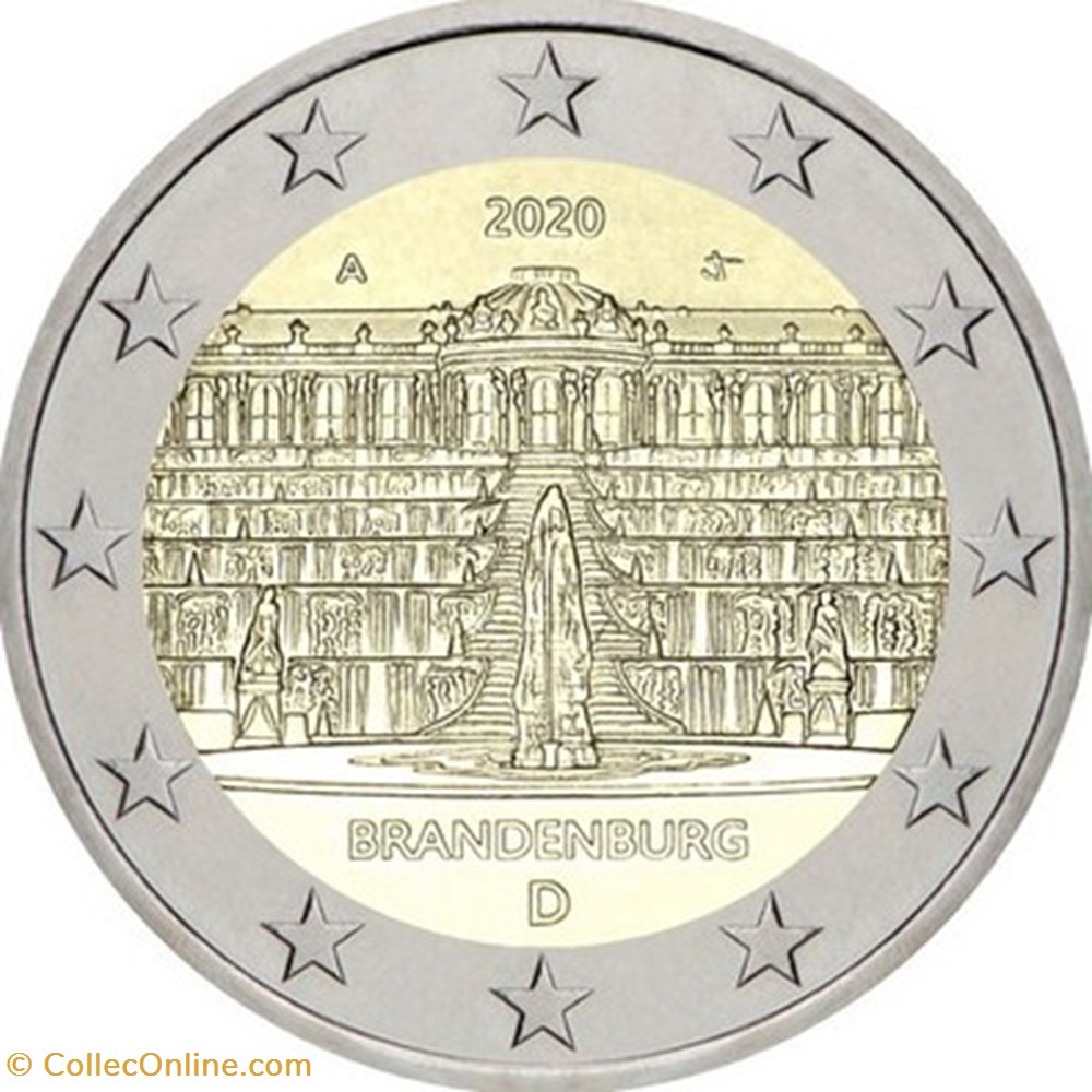 monnaies euros europe 2 euro allemagne 2020