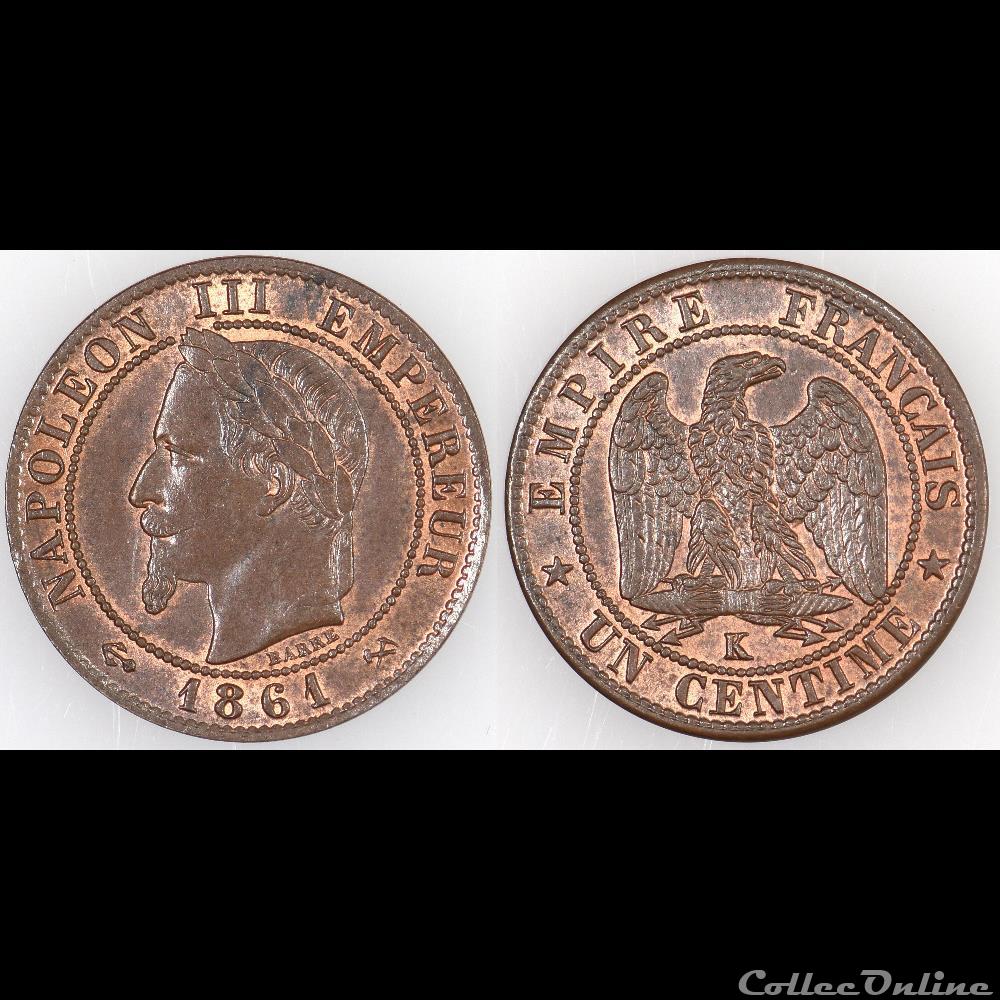 1 CENTIME 1861K monnaie france moderne 1 centime 1861k