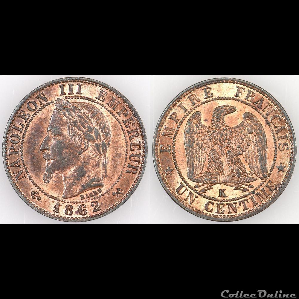 1 CENTIME 1862K monnaie france moderne 1 centime 1862k