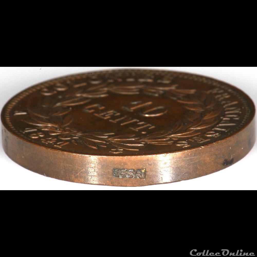 10 CENT. LOUIS-PHILIPPE I 1841 A ESSAI monnaies colonies francaises 10 cent louis philippe i 1841 a essai