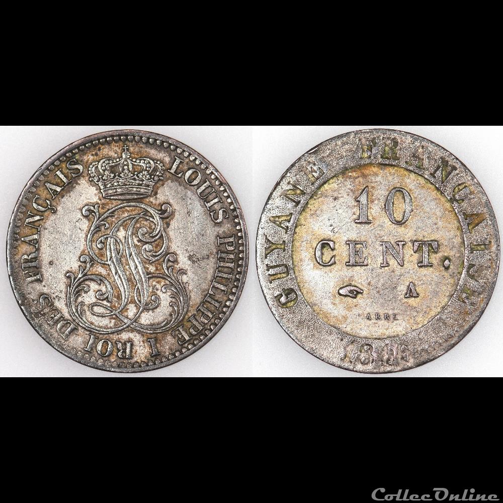 10 CENT. GUYANE FRANCAISE 1846 A monnaies colonies francaises 10 cent guyane francaise 1846 a