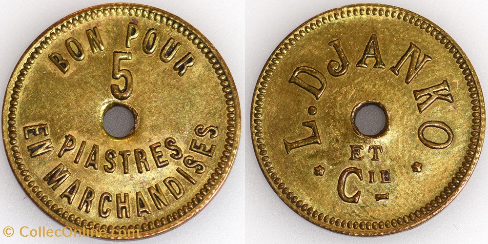 BON POUR 5 PIASTRES ND monnaies colonies francaises bon pour 5 piastres nd