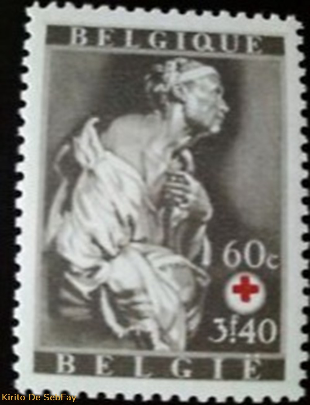 BELGIQUE - CROIX ROUGE - 1944 - 60c 3f40 timbres belgique croix rouge 1944 60c 3f40