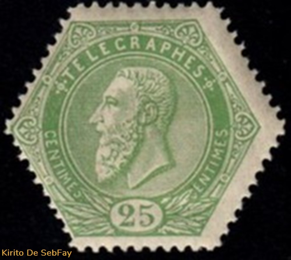 BELGIQUE - Timbre télégraphe - 1871 - 25 timbres belgique timbre telegraphe 1871 25