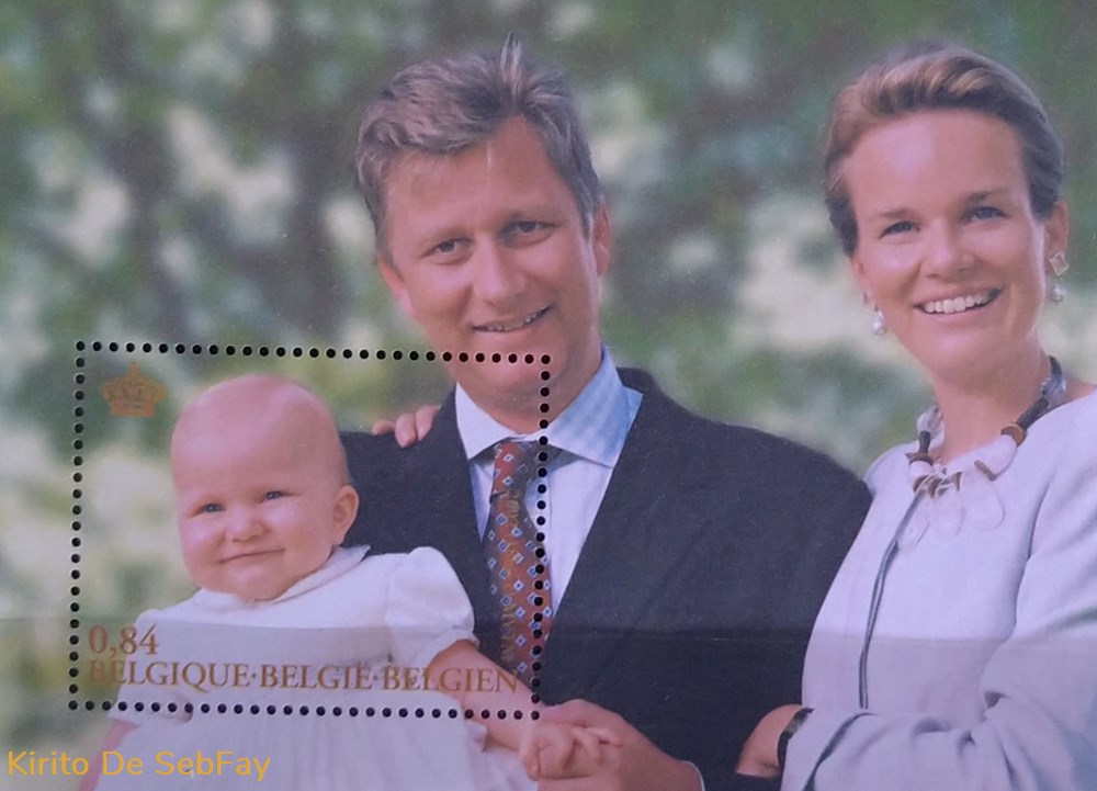 BELGIQUE - Timbre Philippe - Mathilde - Elisabeth 2002 timbres belgique timbre philippe mathilde elisabeth 2002