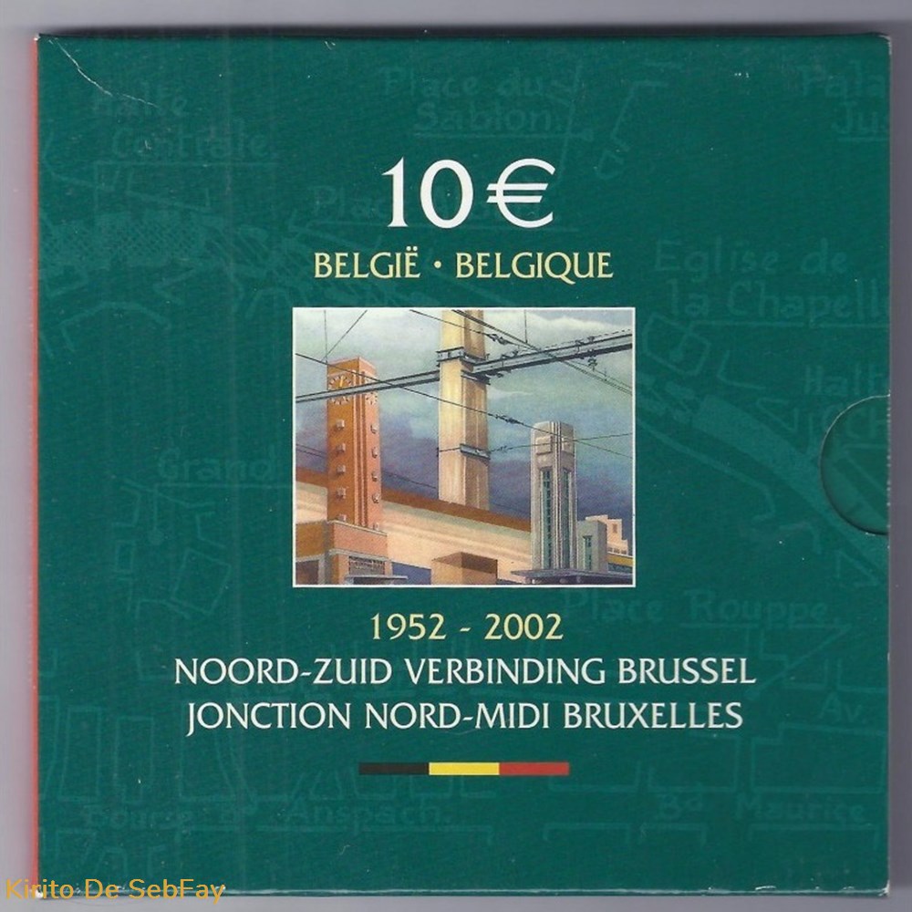 Belgique - 10 euros - Jonction Nord-Midi Bruxelles 1952-2002 monnaies a belgique 10 euros jonction nord midi bruxelles 1952 2002