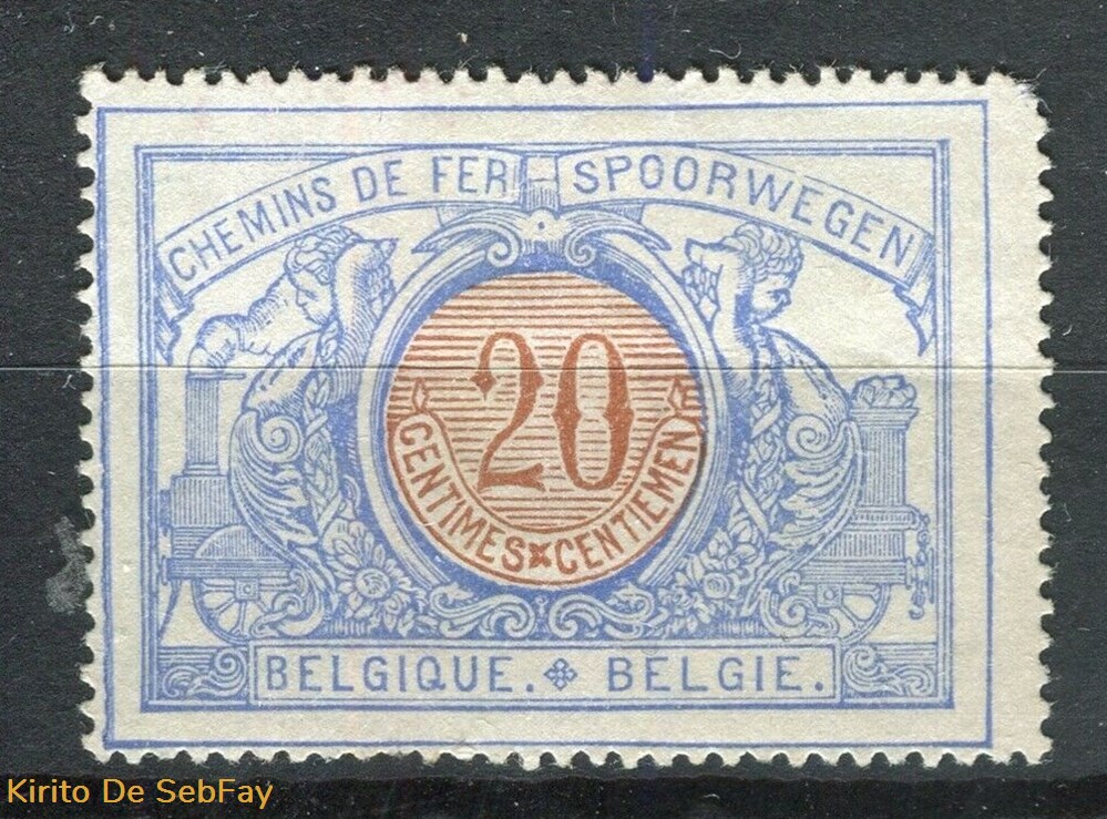timbres belgique chemin de fer 1902 20