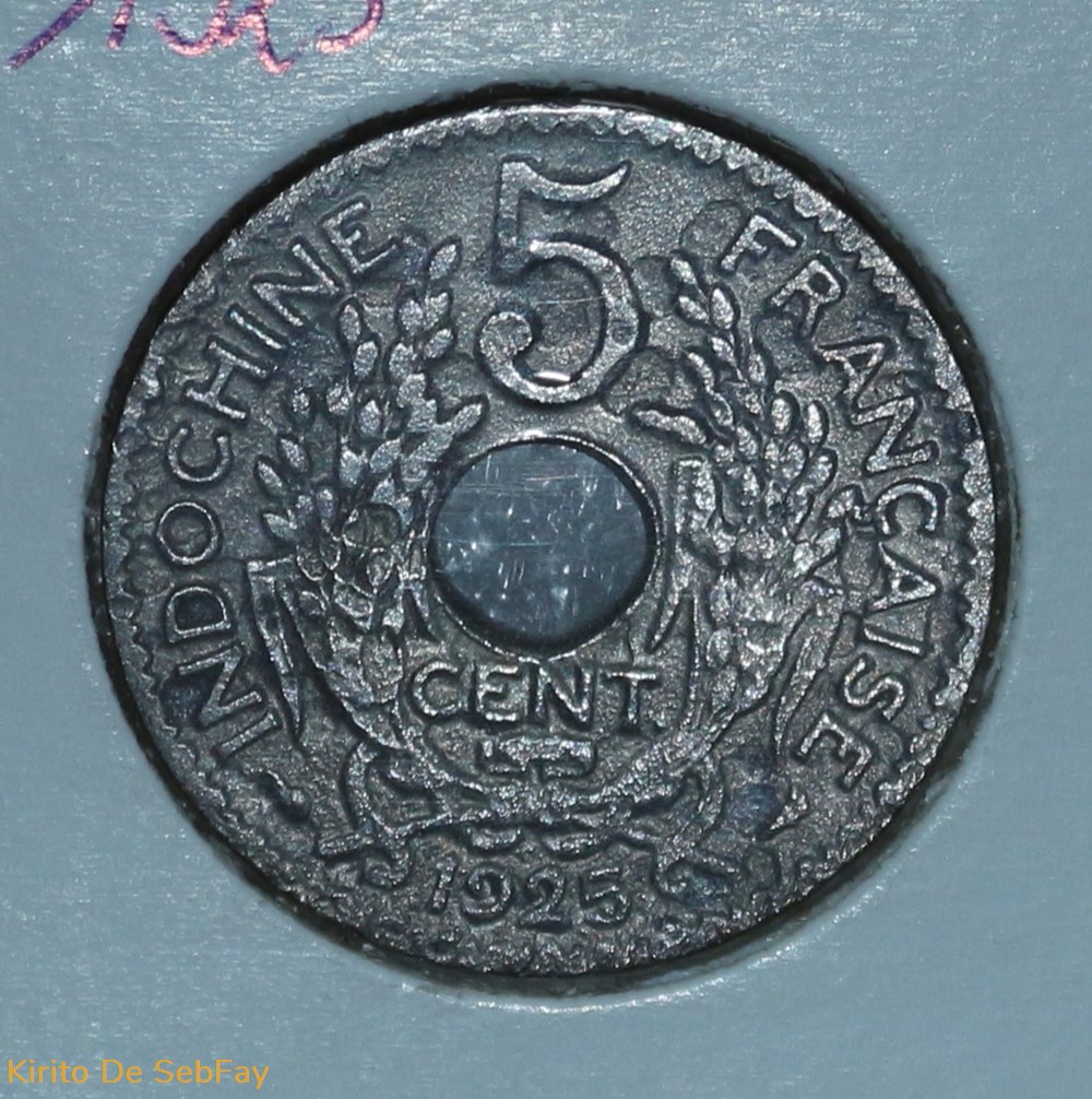 INDOCHINE - 5 CTS - 1923 monnaies colonies francaises indochine 5 cts 1923