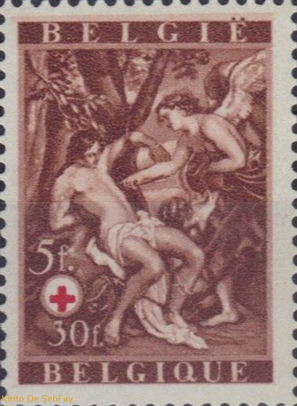 BELGIQUE - CROIX ROUGE - 1944 - 5fr 30fr timbres belgique croix rouge 1944 5fr 30fr