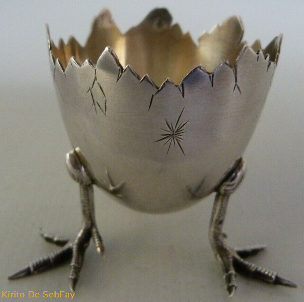 Coquetier argent massif - Patte poule art de la table argenterie coquetier argent massif patte poule